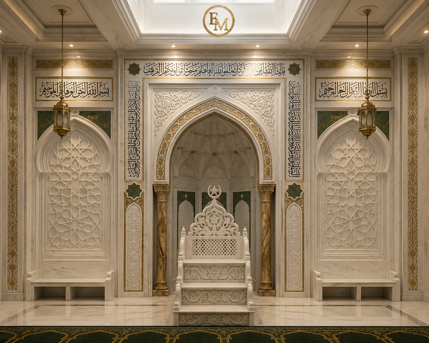 Elegant marble prayer niche